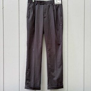 LOUIS RAPHAEL—Mario Super 150’s Herringbone Pants—32 x 32—Light Grey—Pleated—NWT